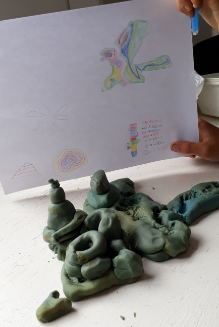 Height above sea level in play-dough