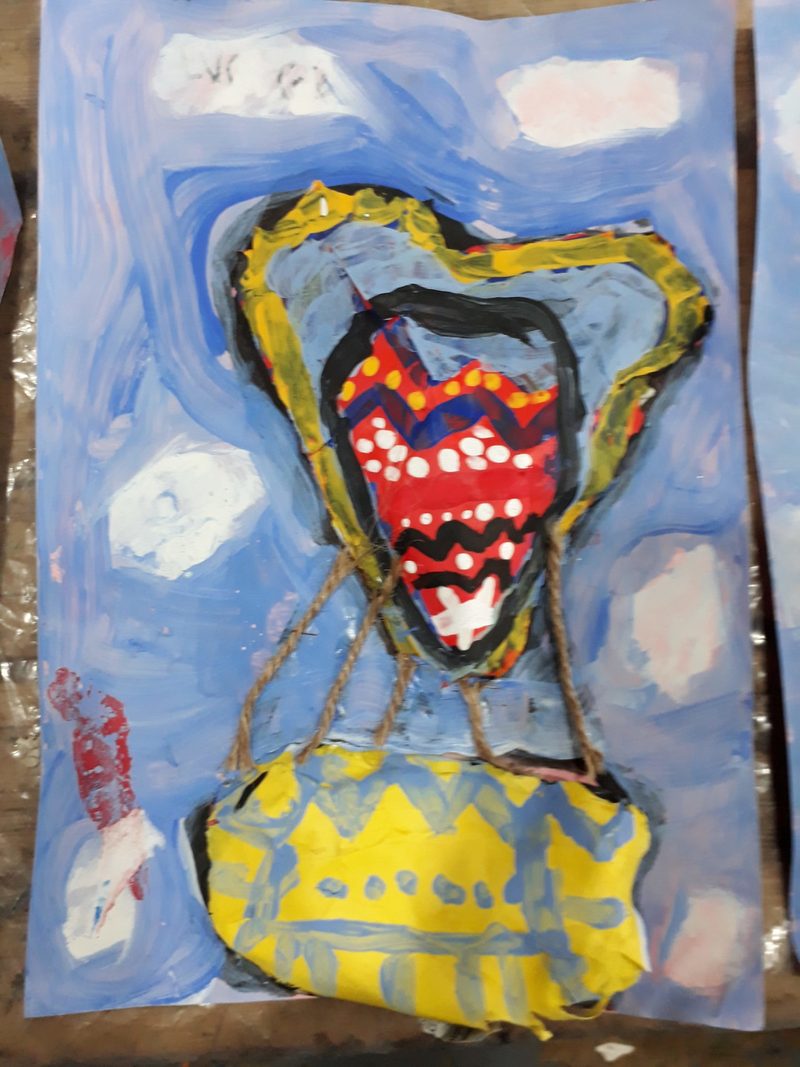 Paper mache hot air balloon